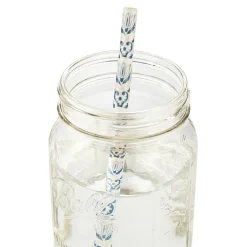 Blue & White Ceramic Straws (4)