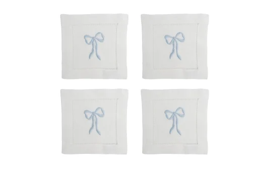 Blue Bow Cocktail Napkins (4)
