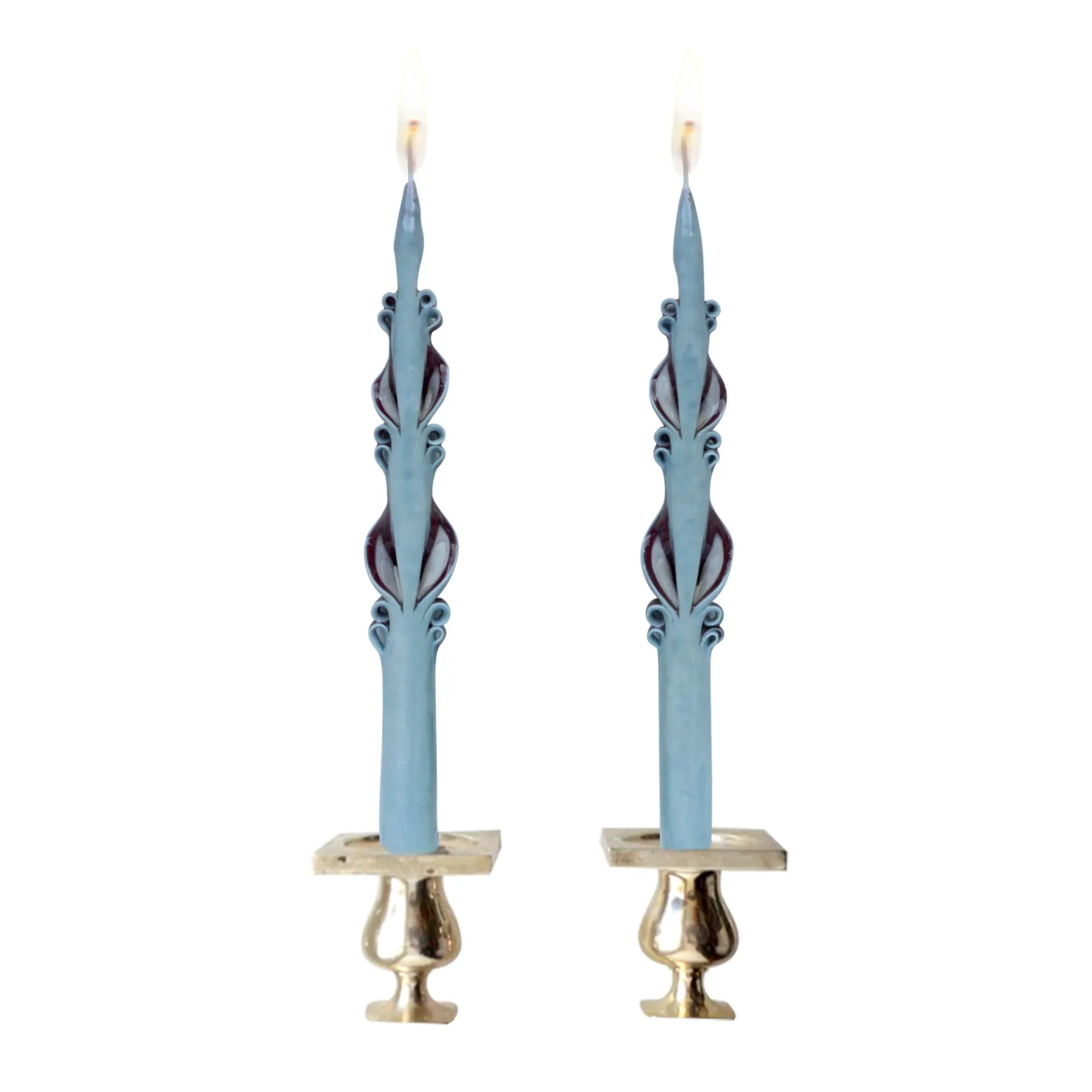 Blue Holiday Tapers (2)