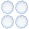 Blue Scalloped Cocktail Napkins (4)