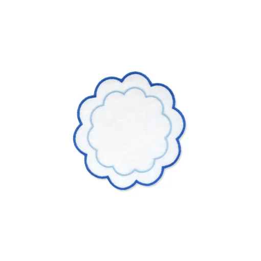 Blue Scalloped Cocktail Napkins (4)