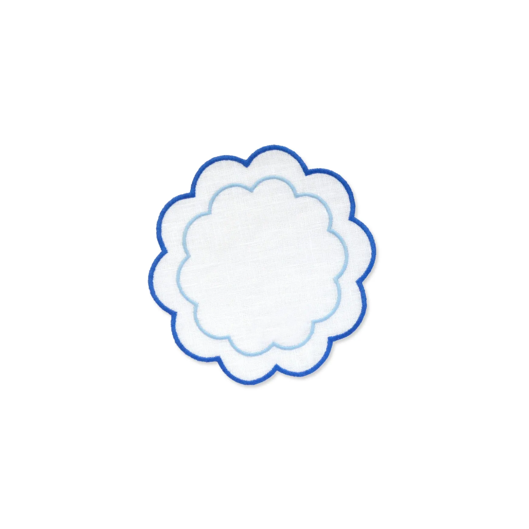 Blue Scalloped Cocktail Napkins (4)