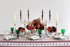 Burgundy Stripe Tablecloth
