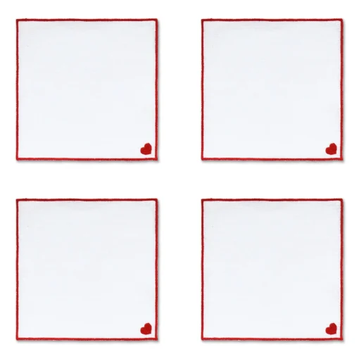 Card Heart Cocktail Napkins (4)