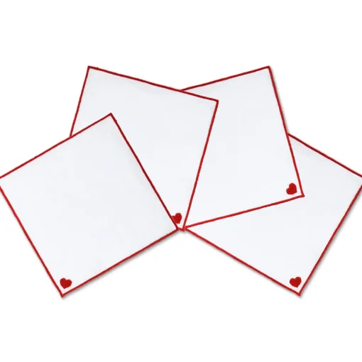 Card Heart Cocktail Napkins (4)