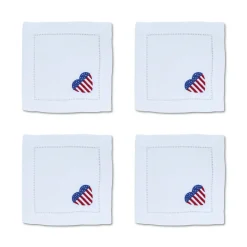 Flag Heart Cocktail Napkins (4)