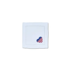 Flag Heart Cocktail Napkins (4)