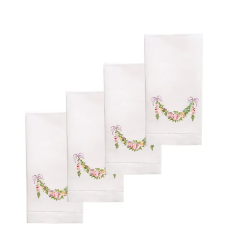 Flower Garland Hand Towels (4)
