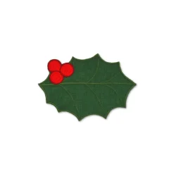 Green Holly Leaf Cocktail Napkins (4)