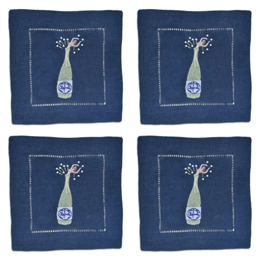 Midnight Champagne Girl Cocktail Napkins (4)