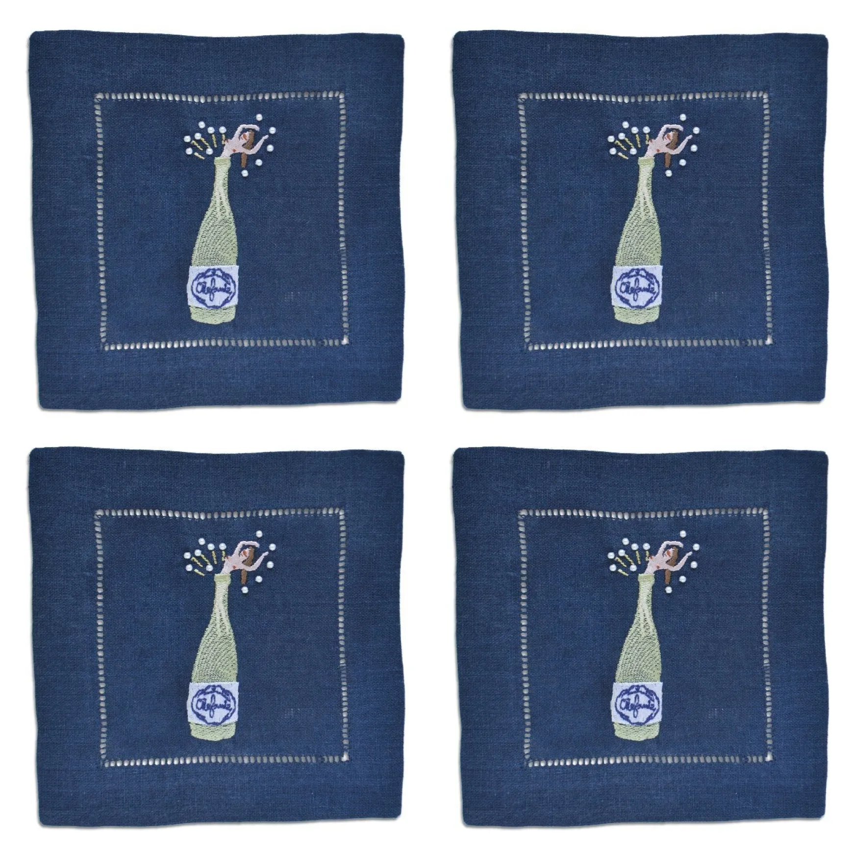Midnight Champagne Girl Cocktail Napkins (4)