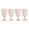 Pink Embossed Stem Glasses (4)