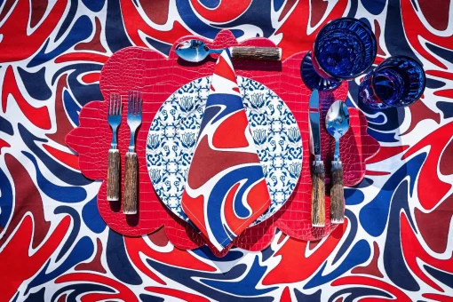 Red Curly Embossed Placemat