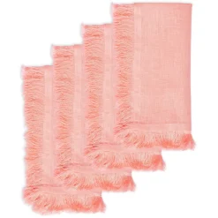 Salmon Fringe Dinner Napkins