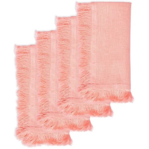 Salmon Fringe Dinner Napkins