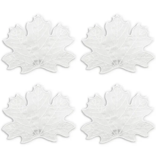 White Leaf Cocktail Napkins (4)