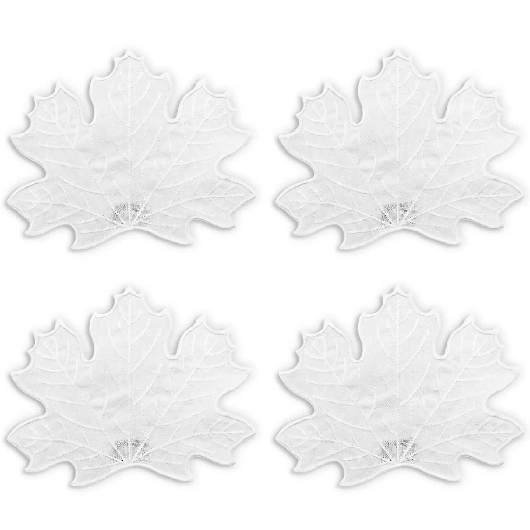 White Leaf Cocktail Napkins (4)