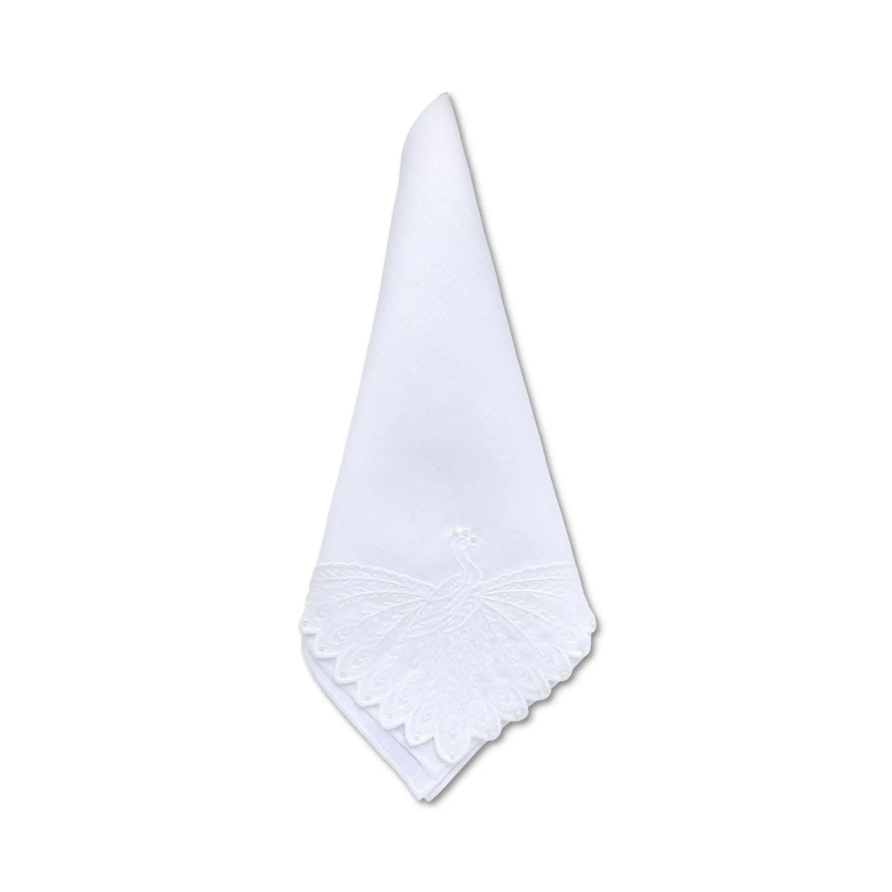 White Peacock Dinner Napkins (4)