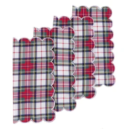 White Plaid Napkins (4)