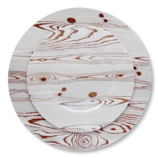 White Wood Salad Plate